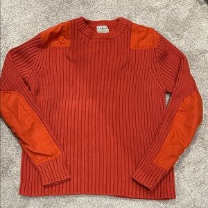 L.L. Bean Men's Vibrant Orange Crewneck Sweater